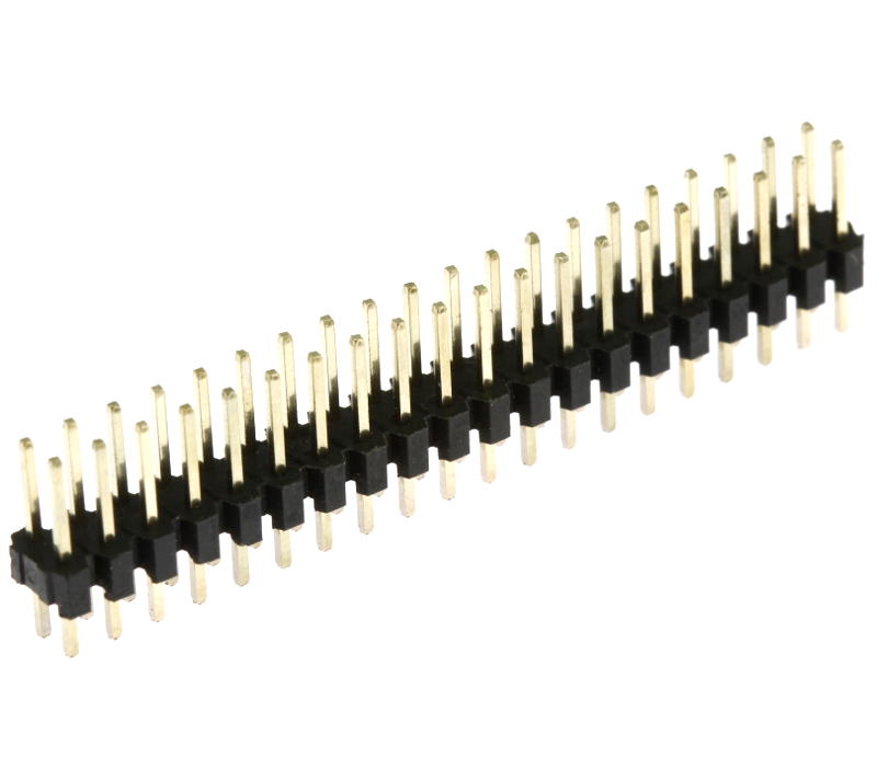 Levně Lámací kolíková lišta dvouřadá 2x20 pinů rm2.54mm pozlacená přímá xinya 112-a-d s 40g