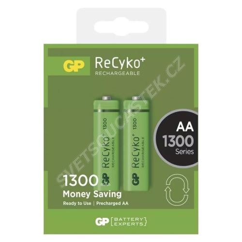 Nabíjecí baterie GP ReCyko+ 1300 HR6 (AA), 2 ks v blistru