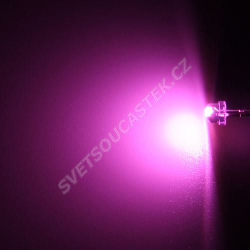 LED 4,8mm růžová 550mcd/170° čirá Hebei 412JPKC