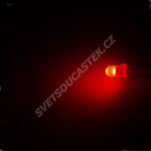 LED 3mm červená 100mcd/30° difúzní Optosupply OSR5JW3134A