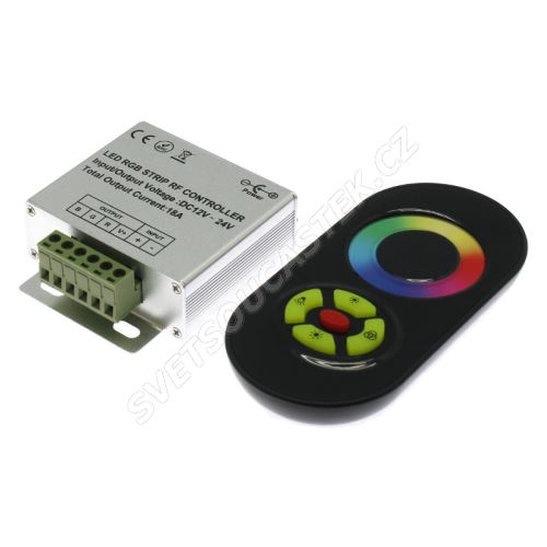 Regulátor RGB LED pásků s dálkovým dotykovým ovladačem RF 433Mhz