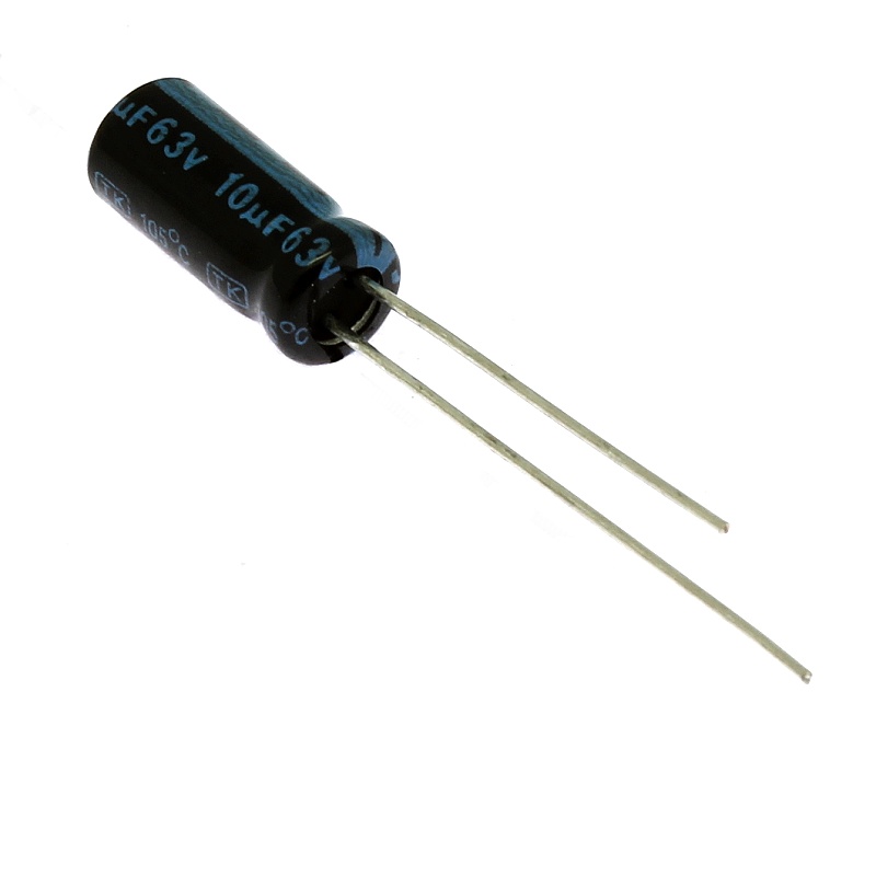 Levně Elektrolytický kondenzátor radiální e 10uf/63v 5x11 rm2 105°c jamicon tkr100m1jd11m
