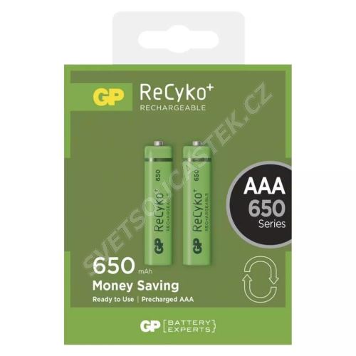 Nabíjecí baterie GP ReCyko+ 650 HR03 (AAA), 2 ks v blistru