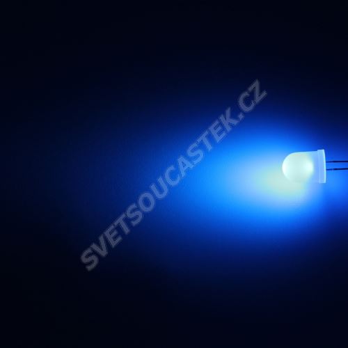 LED 10mm modrá 770mcd/50° difúzní Hebei 105LB7D
