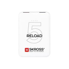 Powerbank SKROSS Reload 5, 5000mAh, 2x 2A výstup, microUSB kabel, bílý