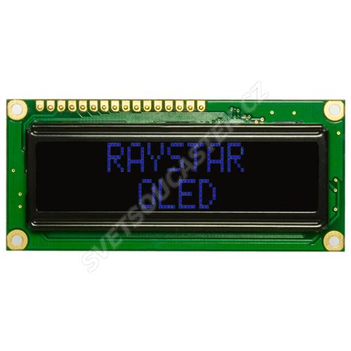 Alfanumerický OLED displej Raystar REC001602ABPP5N00000