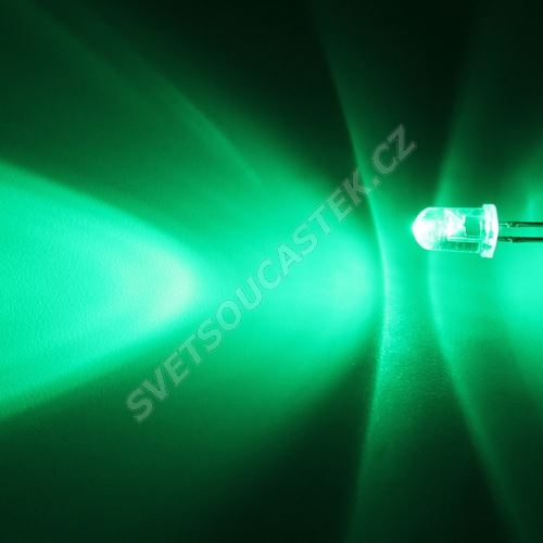 LED 5mm zelená 22000mcd/23° čirá Hebei 520PG2C