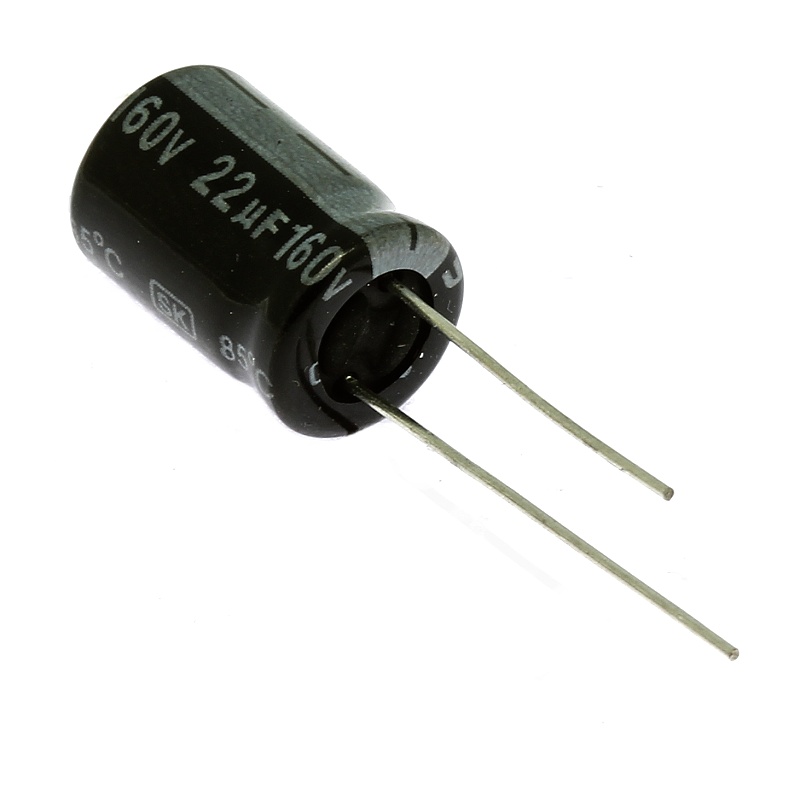Levně Elektrolytický kondenzátor radiální e 22uf/160v 10x16 rm5 85° jamicon skr220m2cg16m
