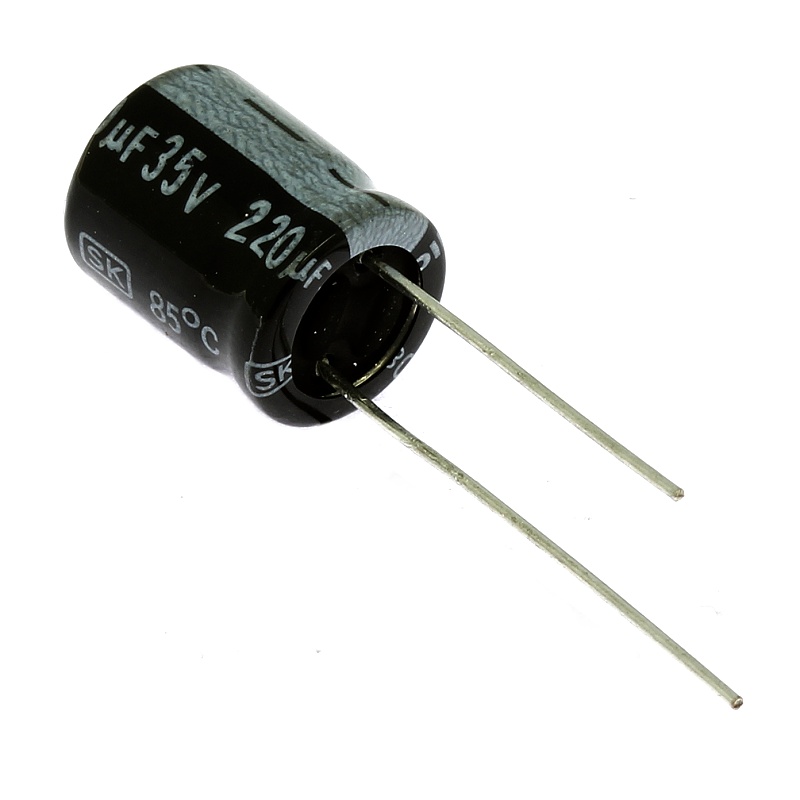 Levně Elektrolytický kondenzátor radiální e 220uf/35v 10x13 rm5 85°c jamicon skr221m1vg13m
