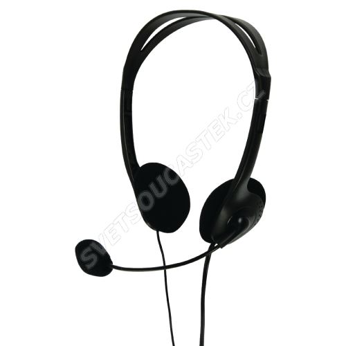 Sluchátka s mikrofonem s ovládáním hlasitosti černé BasicXL BXL-HEADSET1BL