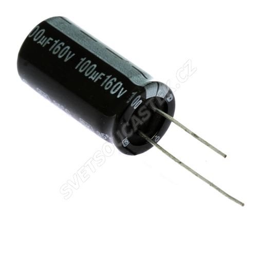 Elektrolytický kondenzátor radiální E 100uF/160V 12.5x25 RM5 85°C Jamicon SKR101M2CJ26M