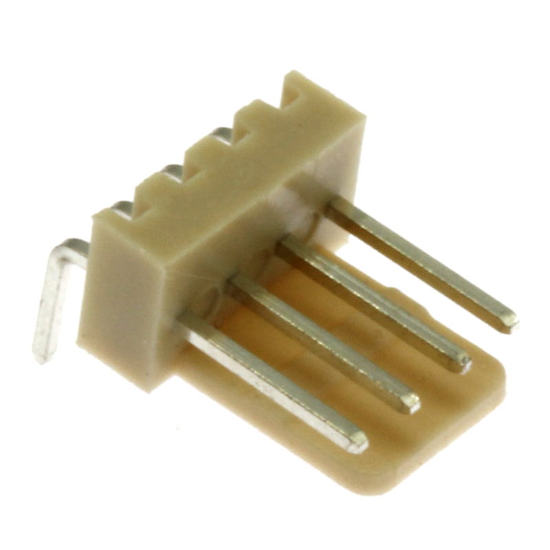 Levně Konektor se zámkem 4 piny (1x4) do dps rm2.54mm úhlový 90° pozlacený xinya 137-04 r g