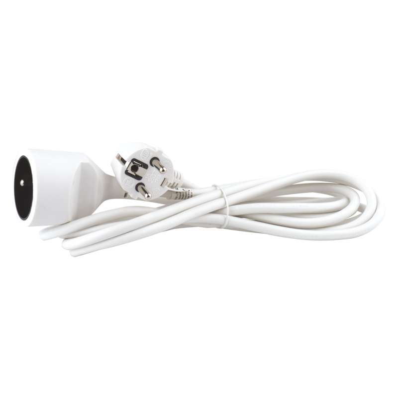 Levně Prodlužovací kabel bílý 3x1,0mm 1 zásuvka 3m