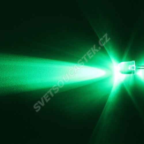LED 10mm zelená 33000mcd/23° čirá Hebei 1025PG2C