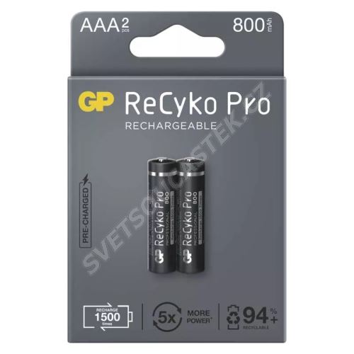 Nabíjecí baterie GP ReCyko+ Pro 850 HR03 (AAA), 2 ks v papírové krabičce