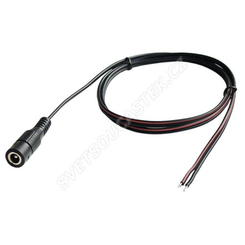 Napájecí konektor souosý 5.5/2.1mm vidlice přímá s kabelem 80 cm Extension cable Jack
