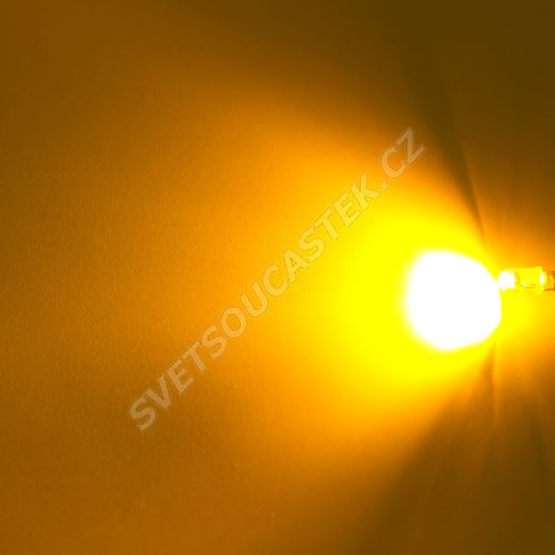 LED 5mm 0,5W žlutá 6500mcd/90° čirá Hebei 05W580CYC