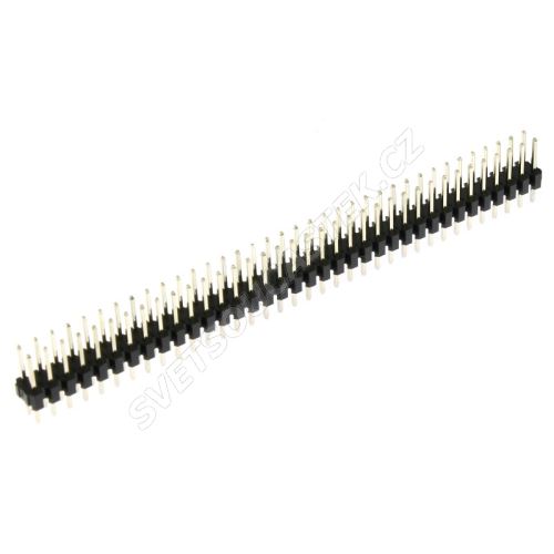 Lámací kolíková lišta dvouřadá 2x36 pinů RM2.54mm pozlacená přímá Xinya 112-A-D S 72G