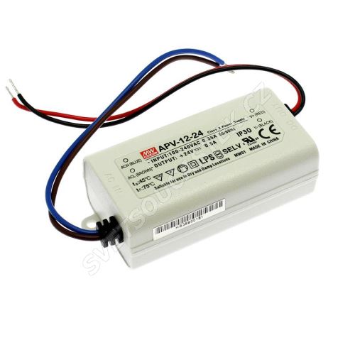 Napájací zdroj pre LED pásky 12W 24V / 0.5A IP30 Mean Well APV-12-24