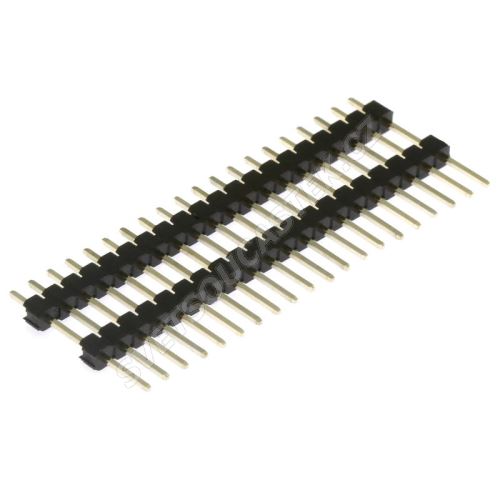 Lámací kolíková lišta jednořadá 20 pinů RM2.54mm pozlacená přímá Xinya 112-A-S S 20G [D 20mm]