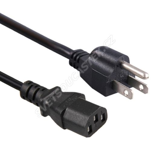 Napájací kábel IEC320-C13 (USA) - 3x0.75mm2 - 2m