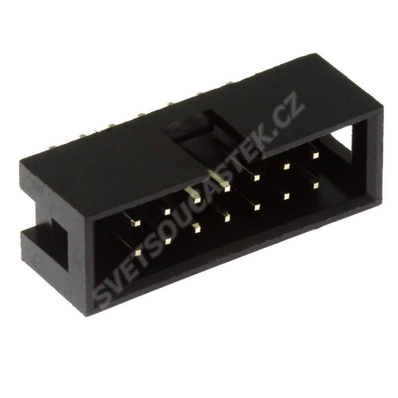 Konektor IDC pro ploché kabely 14 pinů (2x7) RM2.54mm do DPS přímý Xinya 118-A 14 G S K