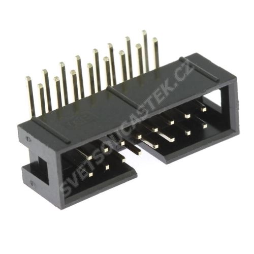 Konektor IDC pro ploché kabely 16 pinů (2x8) RM2.54mm do DPS úhlový 90° Xinya 118-A 16 G R K