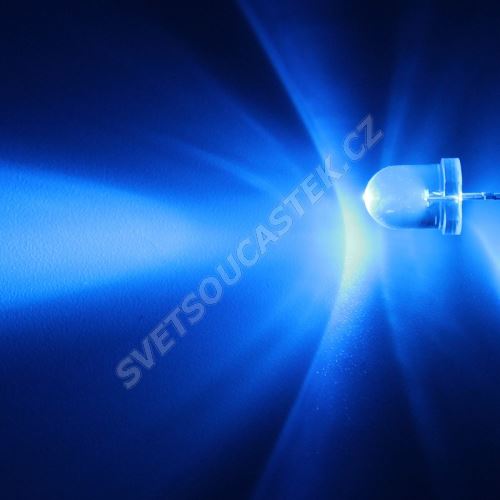 LED 8mm modrá 12000mcd/20° čirá Hebei 825LB7C