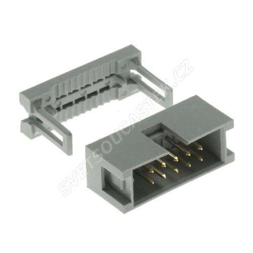 Konektor IDC pro ploché kabely 10 pinů (2x5) RM2.54mm na kabel přímý Connfly DS1015-10NN0A