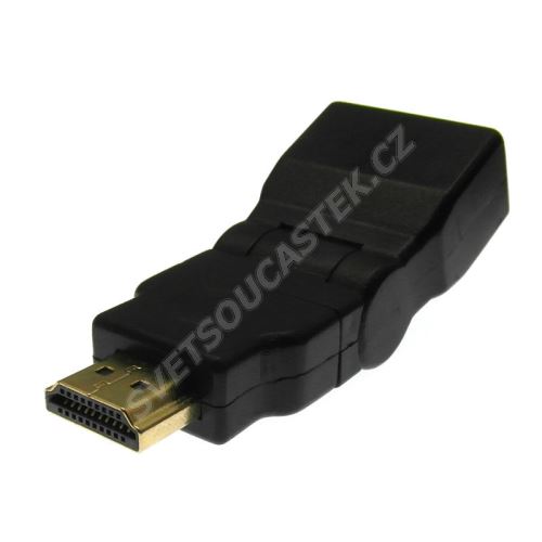 Redukce HDMI vidlice úhlová otočná na HDMI zásuvka