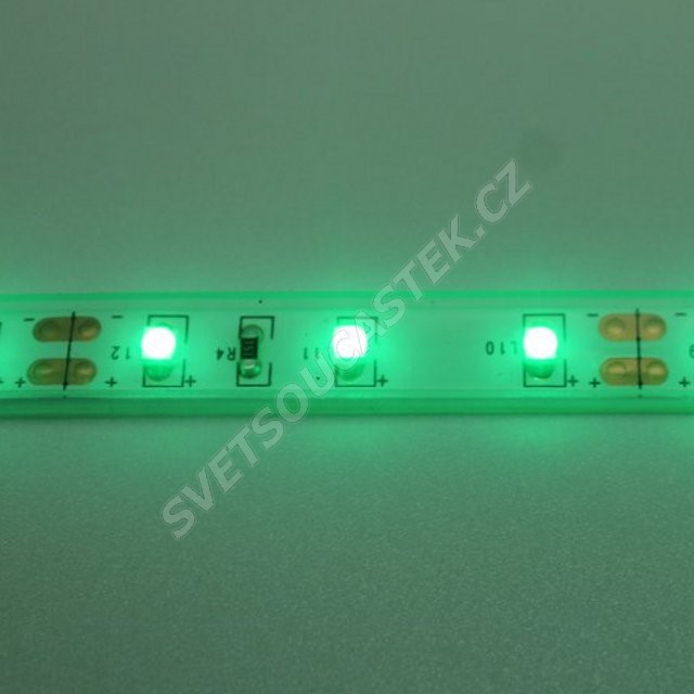 LED pásek zelená, SMD 3528, 60LED/m (balení 5m) - vodotěsný (silikon) STRF 3528-60-G-IP66