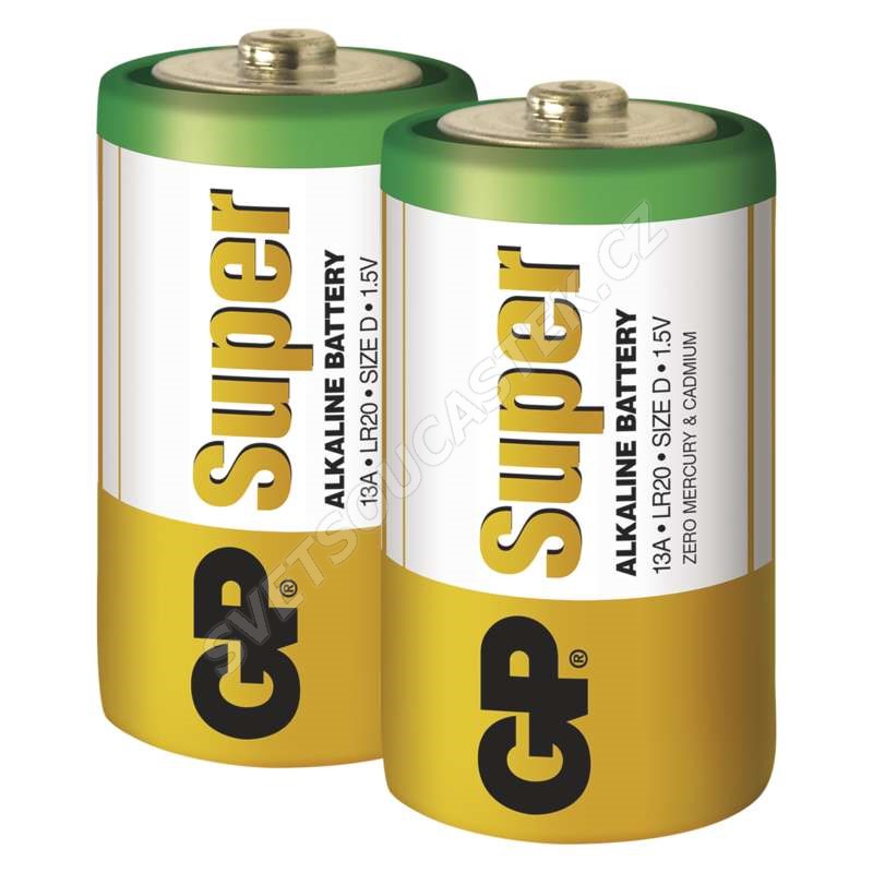 Alkalická batéria GP Super LR20 (D), 2 ks v blistri