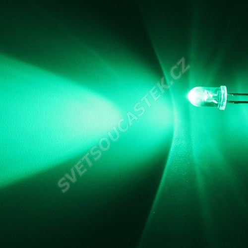 LED 5mm zelená 16000mcd/23° čirá Hebei 520PG0C