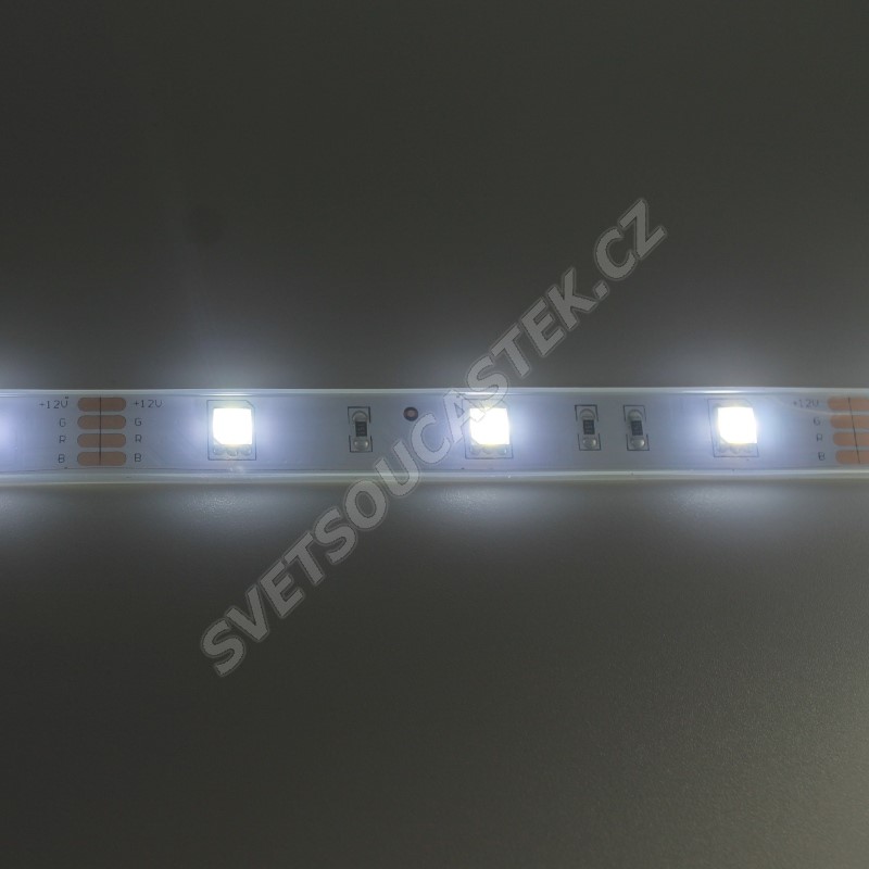 LED pásek studená bílá, SMD 5050, 30LED/m (balení 5m) - vodotěsný (silikon) STRF 5050-30-CW-IP66
