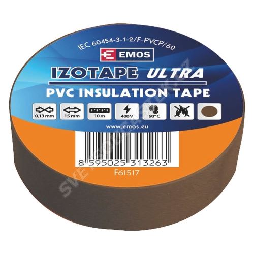 Izolačná páska PVC hnedá 15mm / 10m