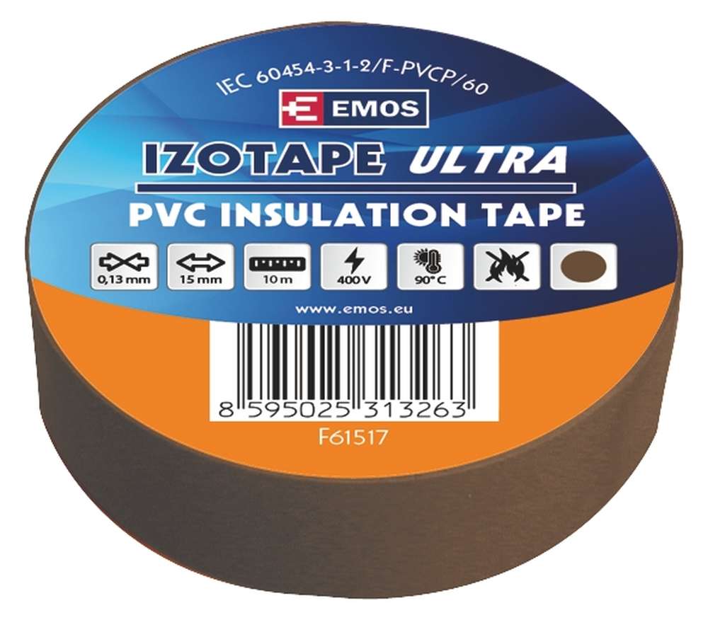 Emos Izolační páska PVC hnědá 15mm/10m