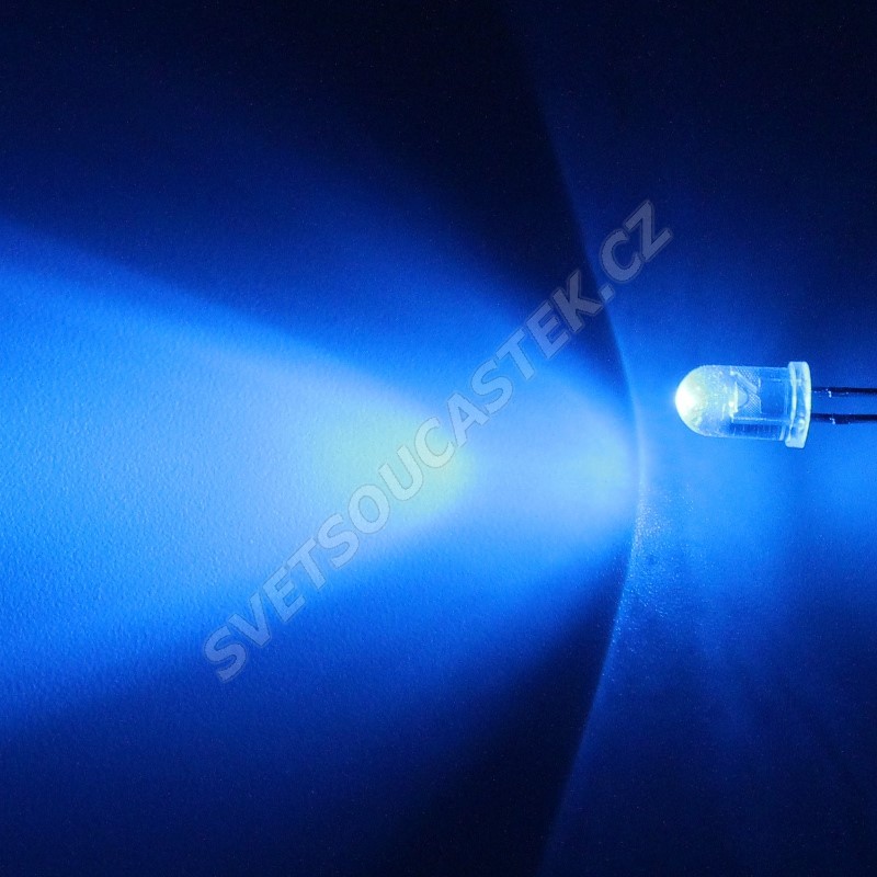 LED 5mm modrá 4180mcd/40° čirá Hebei 540LB7C