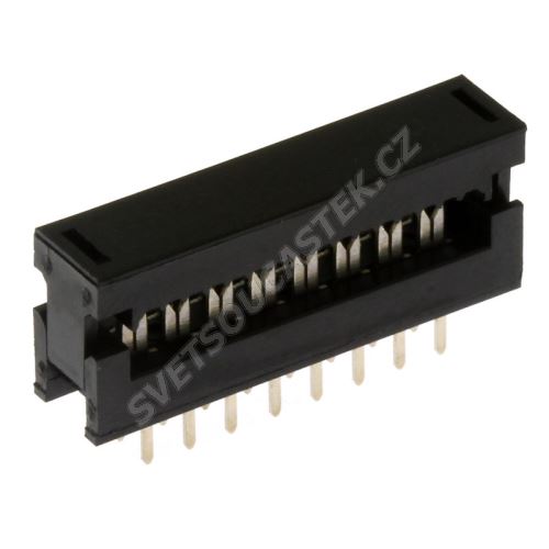 Konektor IDC pro ploché kabely 16 pinů (2x8) RM2.54mm samořezný do DPS přímý Xinya 123-16 G K