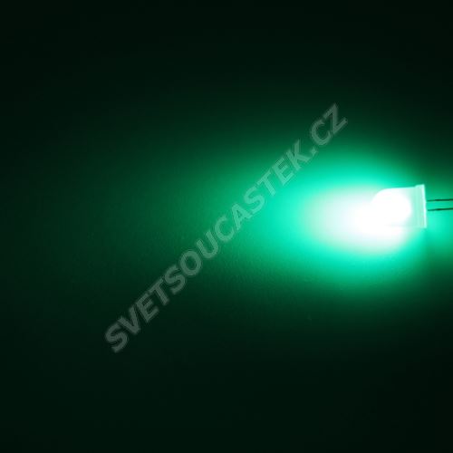 LED 10mm zelená 3000mcd/50° difúzní Hebei 105XG2D