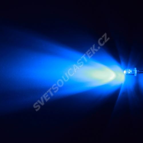 LED 5mm modrá 8000mcd/17° čirá Hebei 515XB7C