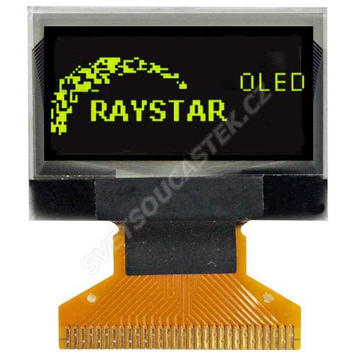 Grafický OLED displej Raystar RET012864DYPP3N00000