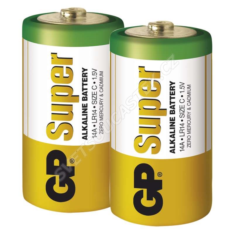 Alkalická batéria GP Super LR14 (C), 2 ks v blistri