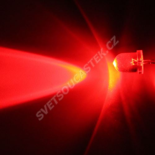 LED 8mm červená 6000mcd/20° čirá Hebei 825MR2C