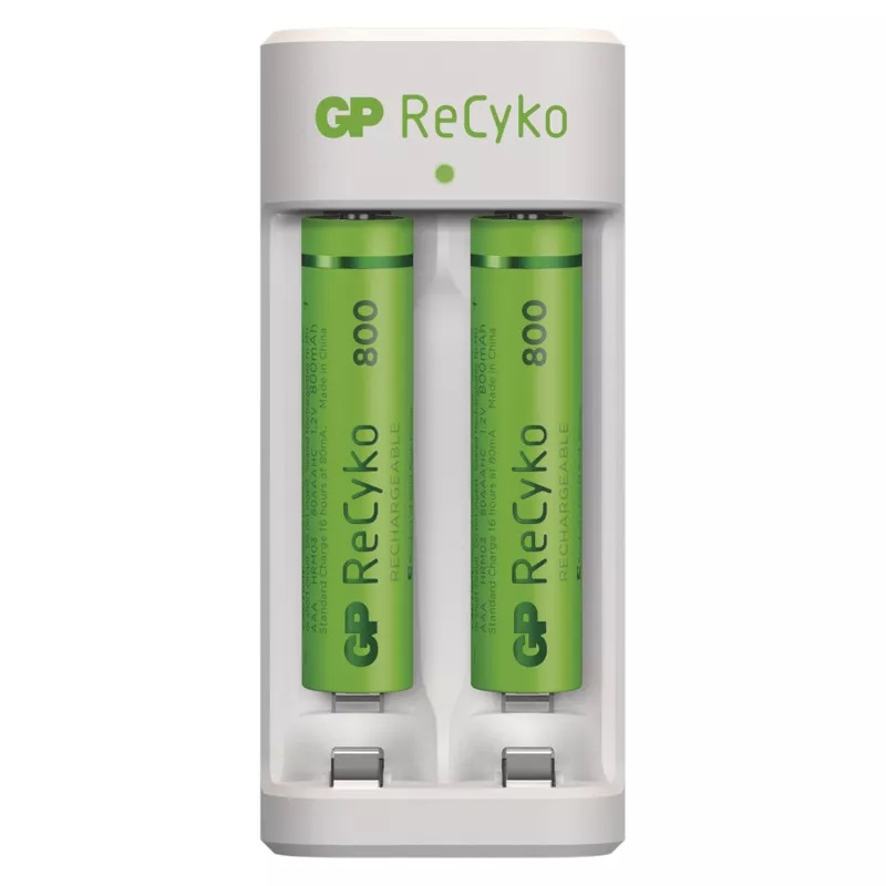 Inteligentní nabíječka baterií GP Eco E211 + 2× AAA ReCyko 800