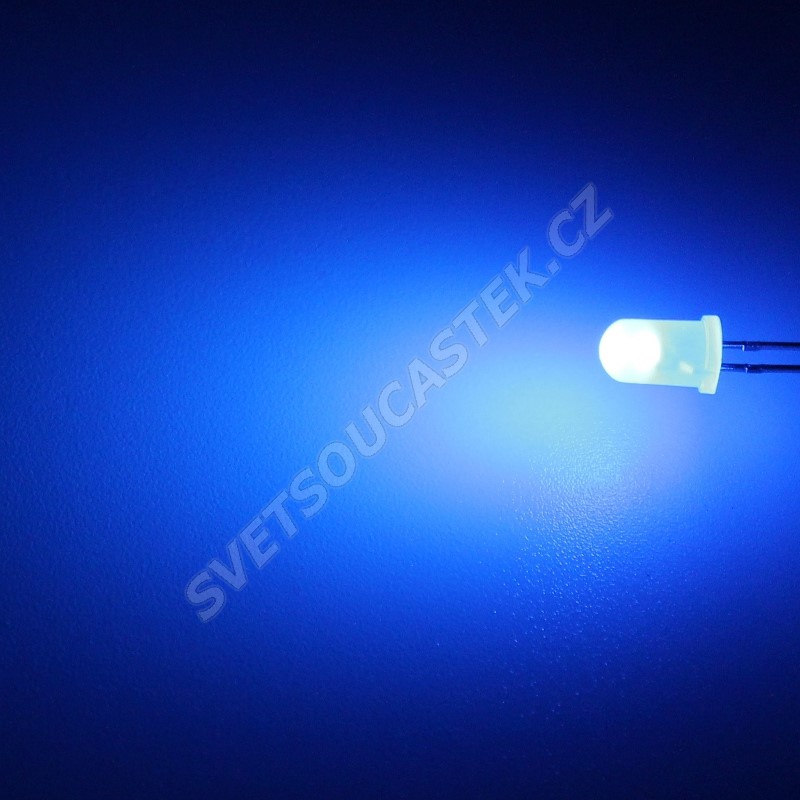 LED 5mm modrá 600mcd/70° difúzní Hebei 560LB7D