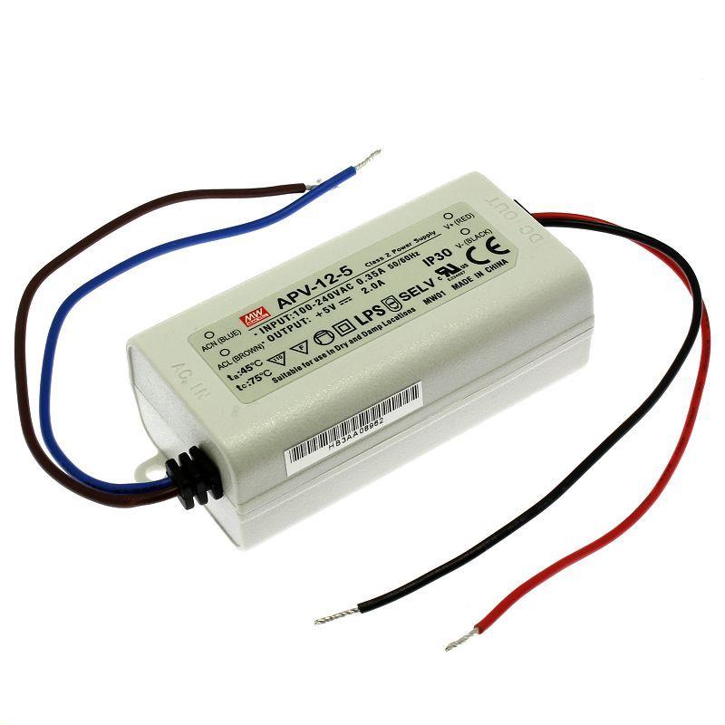 Napájecí zdroj pro LED pásky 10W 5V/2A IP30 Mean Well APV-12-5