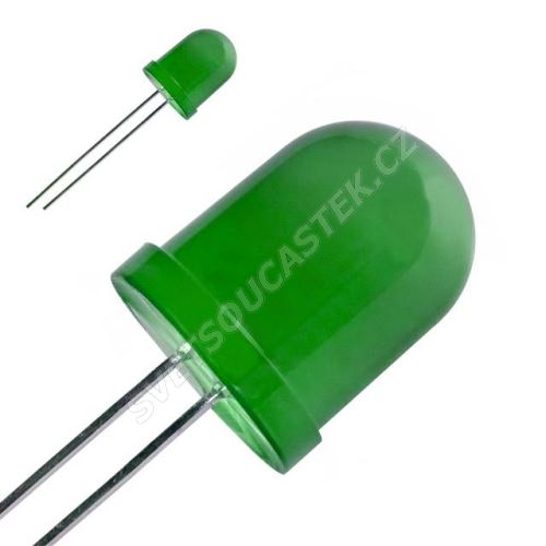 LED dioda 10mm zelená 60° difúzní KINGBRIGHT L-813GD