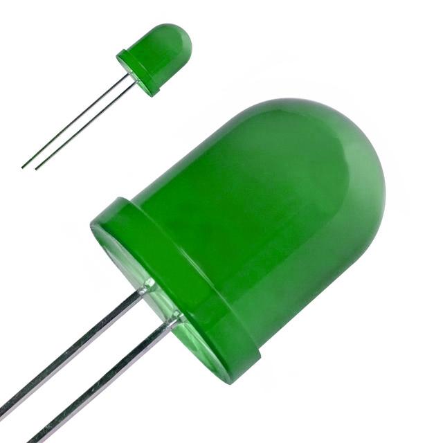 Levně Led dioda 10mm zelená 60° difúzní kingbright l-813gd