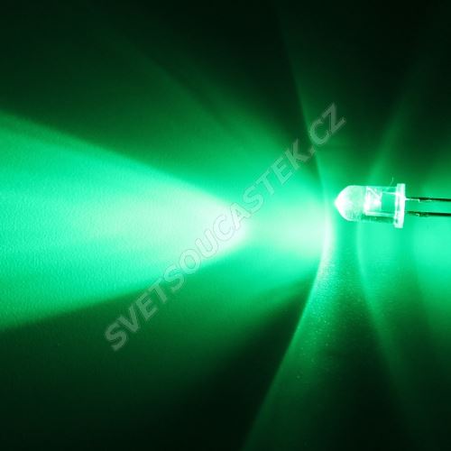 LED 5mm zelená 16000mcd/40° čirá Hebei 540PG2C