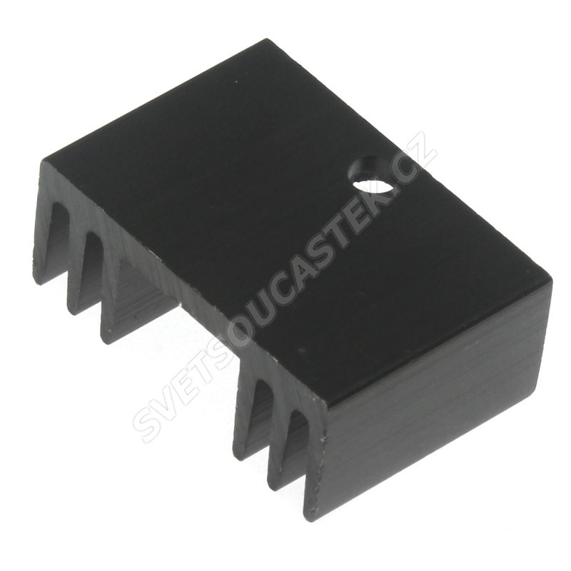 Hliníkový chladič pro TO220 černý anodizovaný Alutronic PR19/20/SE